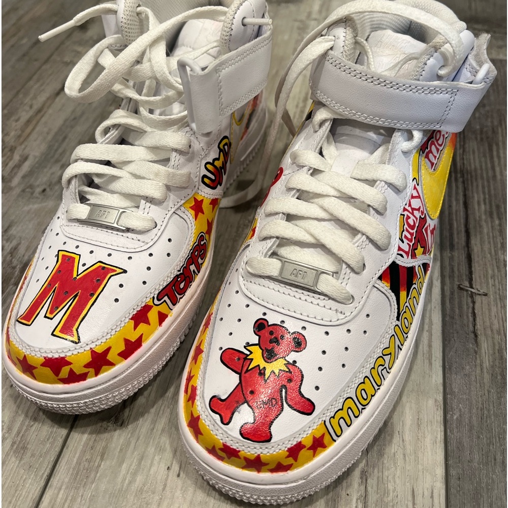 CUSTOM University of Maryland Nike Air Force Ones